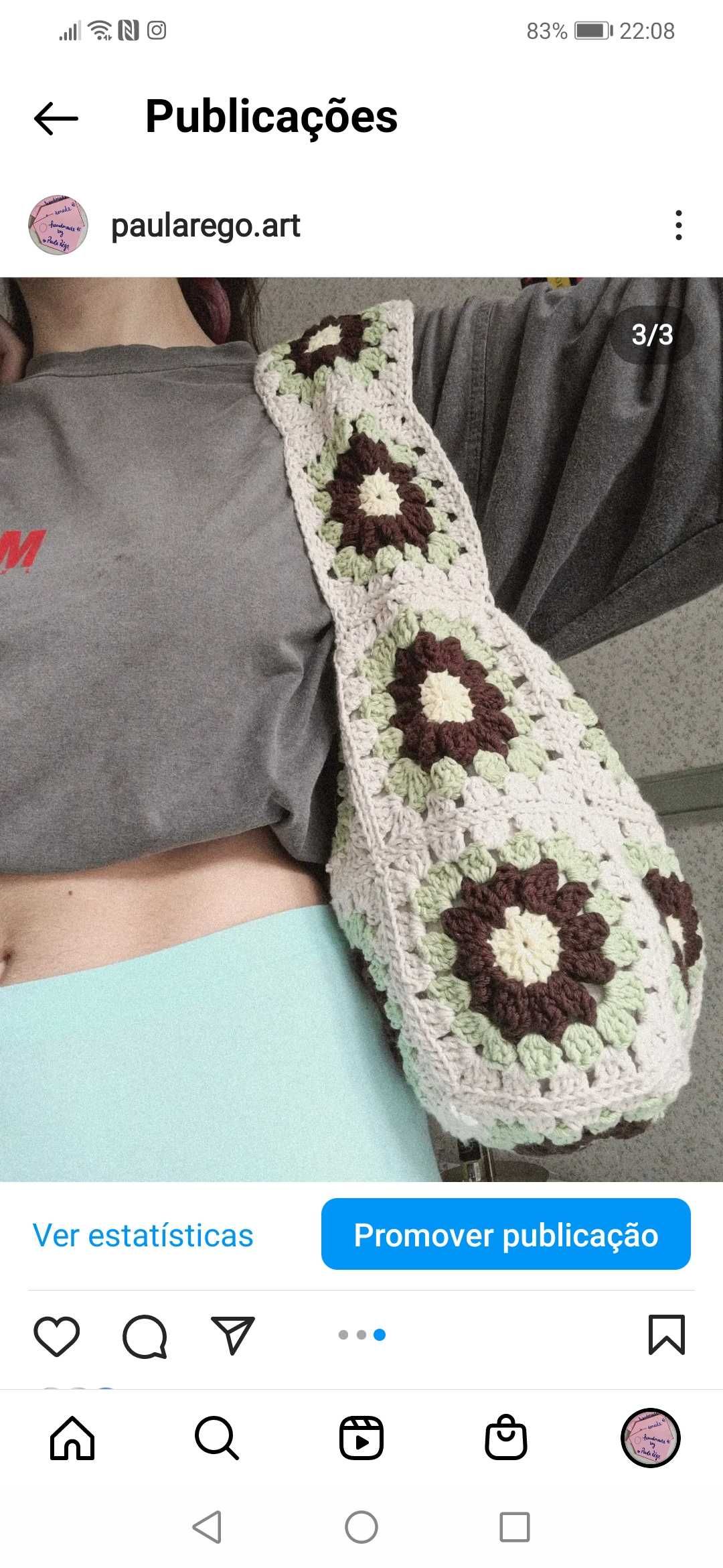 Saco crochet feito à mão