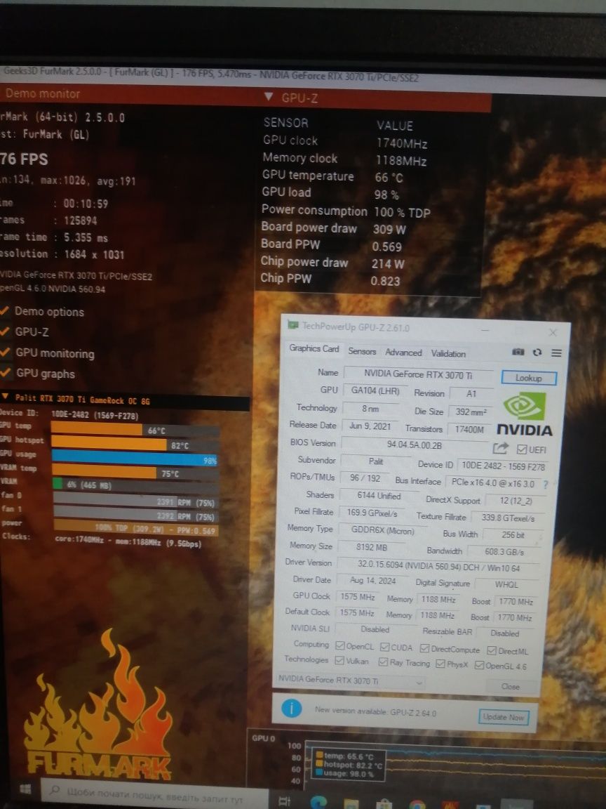 Palit game rock rtx 3070 ti