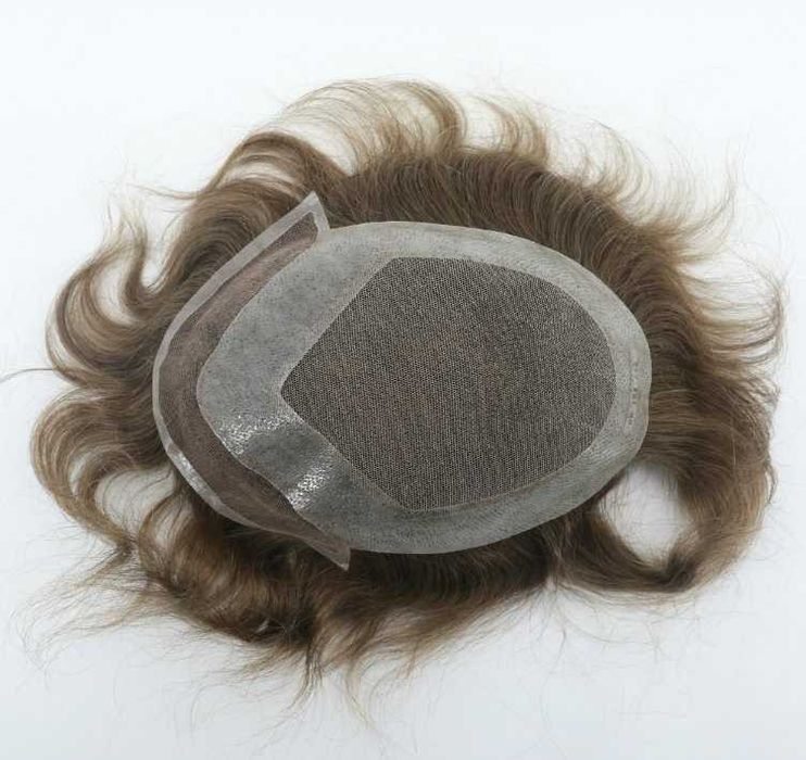 Męski topper, szwajcarski tiul + PU