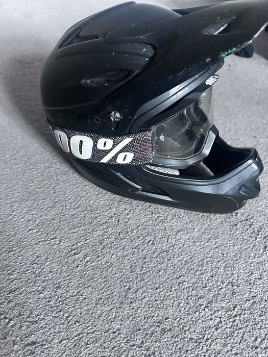 Kask rowerowy fullface plus gogle 100%