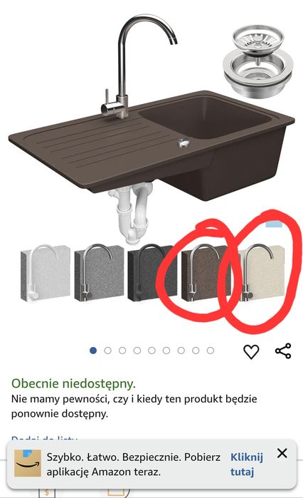 Nowy Zlewozmywak dwa kolory do wyboru, plus bateria