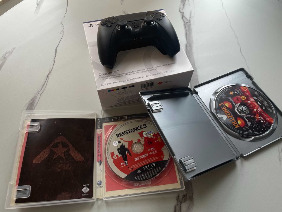 Pad Dualsense Black + Dwa dyski PS3