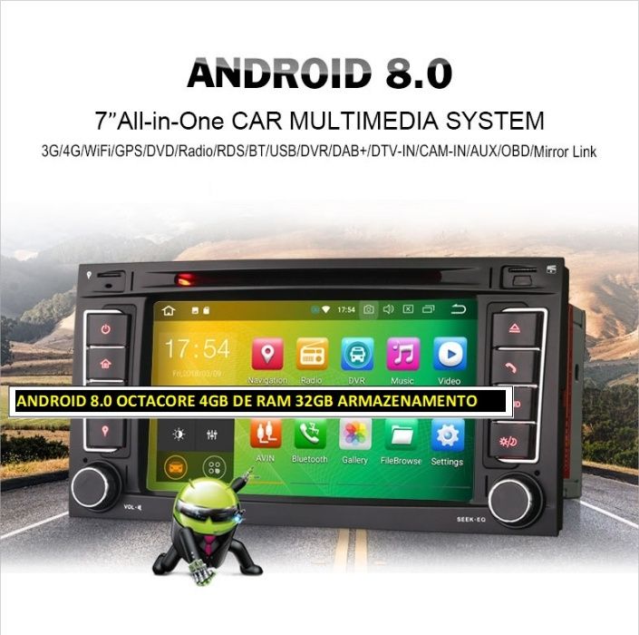 Auto-rádio 2 din android 13 para VW Touareg T5 OctaCore