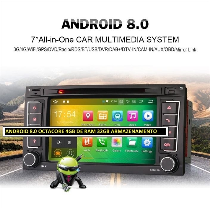 Auto-rádio 2 din android 14 para VW Touareg T5 OctaCore