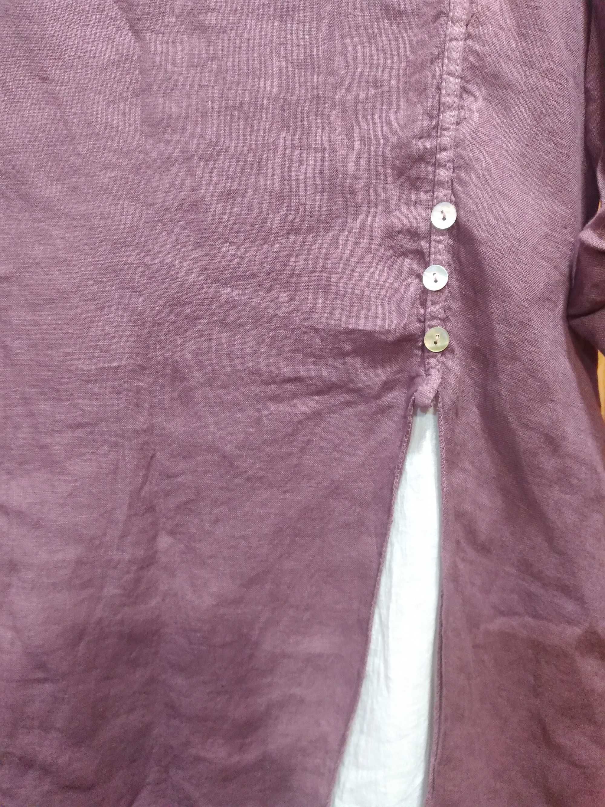 Платье фиолетовое натуральный лен двойное ИТАЛИЯ