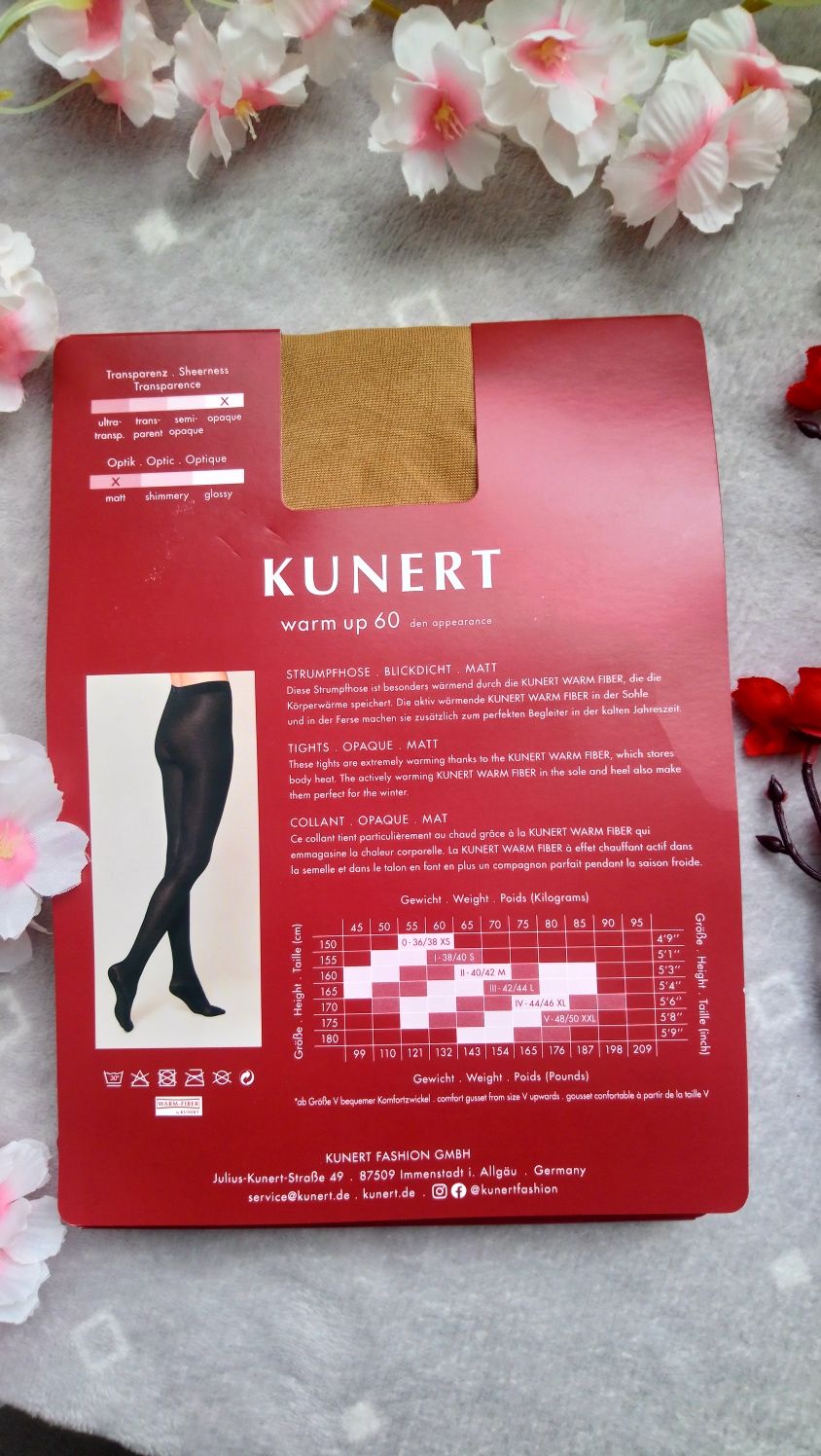 Rajstopy Kunert warm up 60den XL