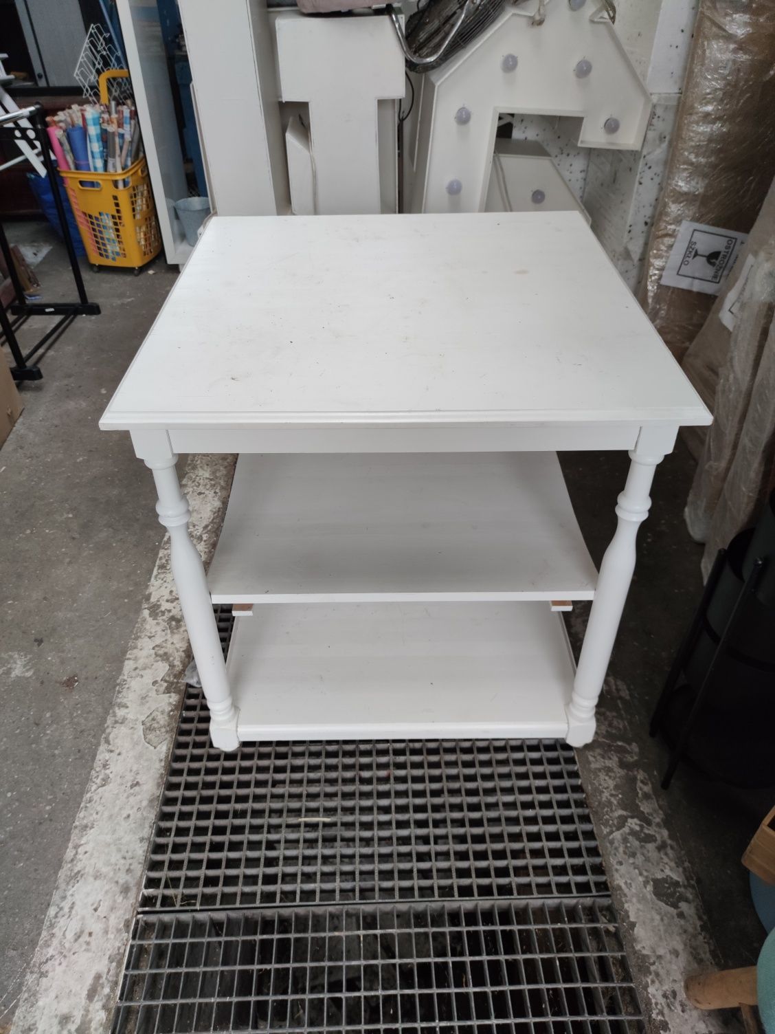 Stół drewniany biały solidny 80x80