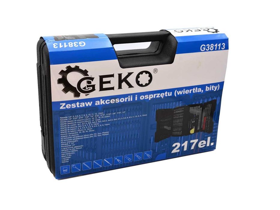 Набір свердел біт та інструменту 217 шт Geko 38113