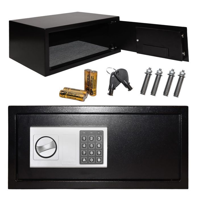 Sejf domowy biurowy zamek elektroniczny szyfrowy kluczyk XXL 43x35x21