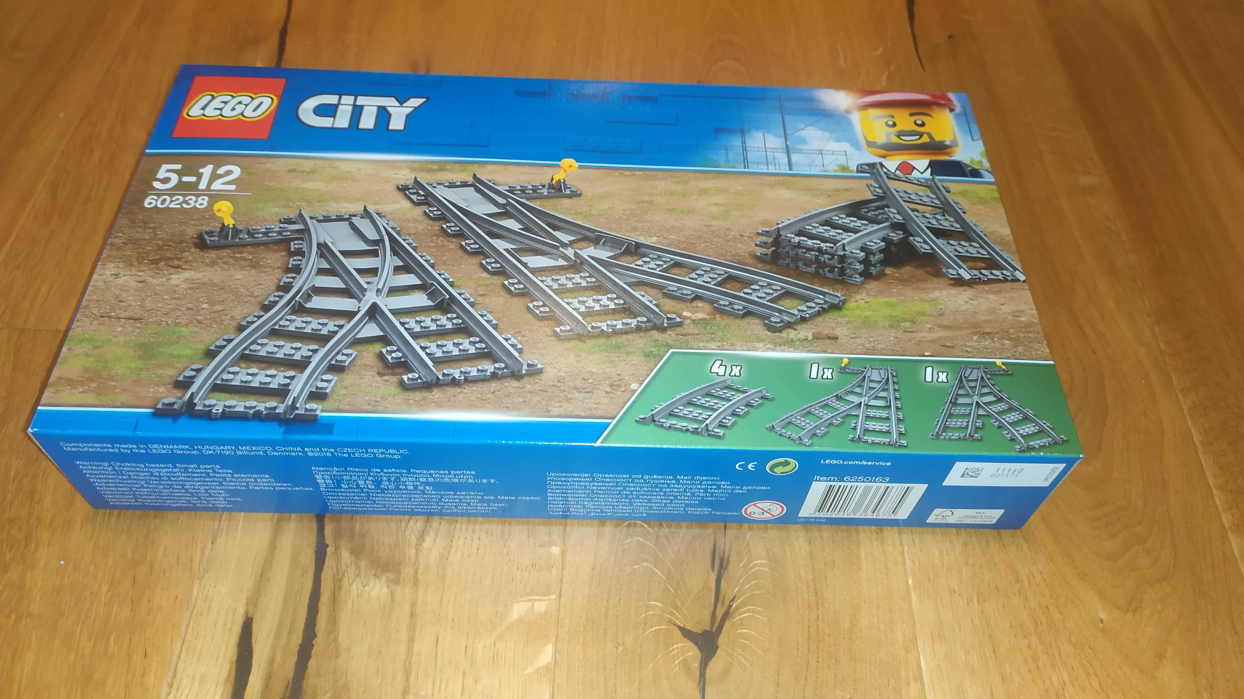 4w1 60197zestaw pociąg pasaż Lego City + tory + zwrotnice + lampki led