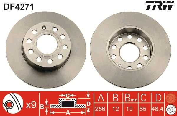 Octavia 2,Golf 5,Touran 03- Tarcze hamulcowe tył 256mm.+klocki kpl.>