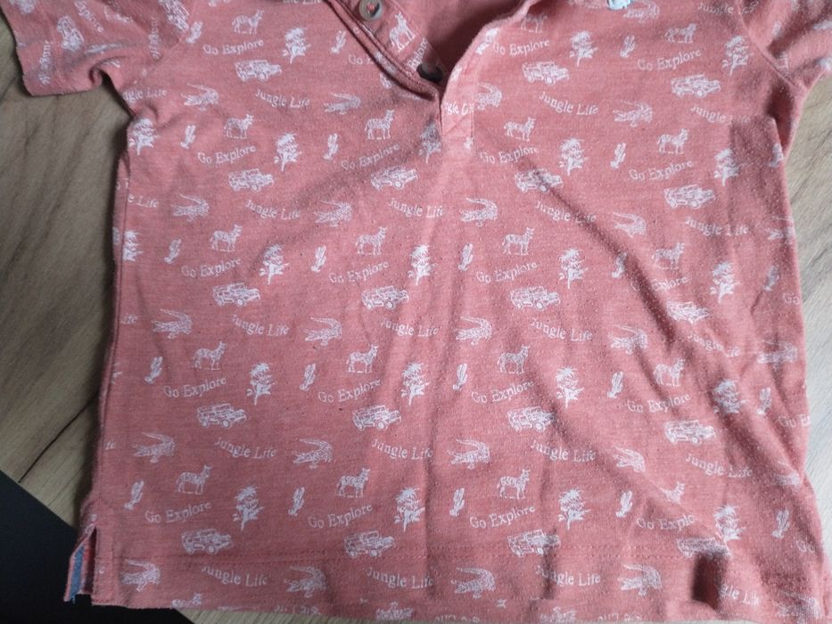 Koszulka polo t-shirt dla chłopca rozm 98/104 kolor morelowy