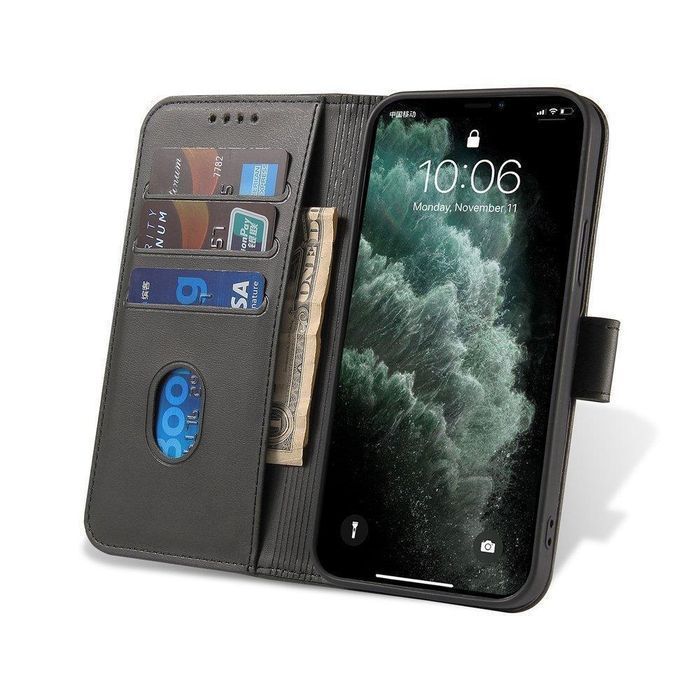 Eleganckie Etui Magnet Case dla Motorola Moto G 2022 - Czarny