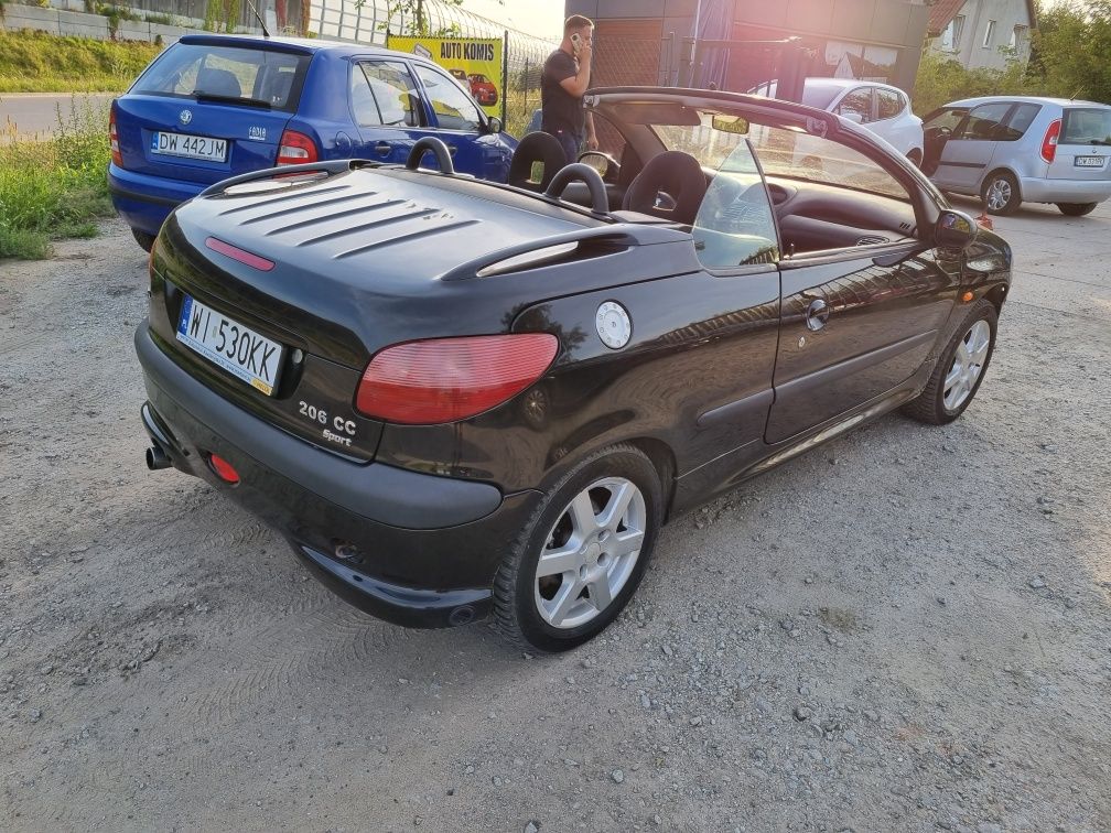 Prywatny Cabrio Peugeot 206cc Sport 1.6 benz. Kabriolet Czarny