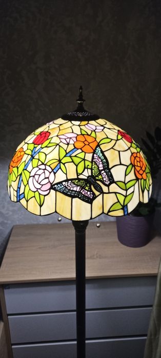 Ексклюзивний Торшер Тіффані / Tiffany з вітражним абажуром - Новий!!!