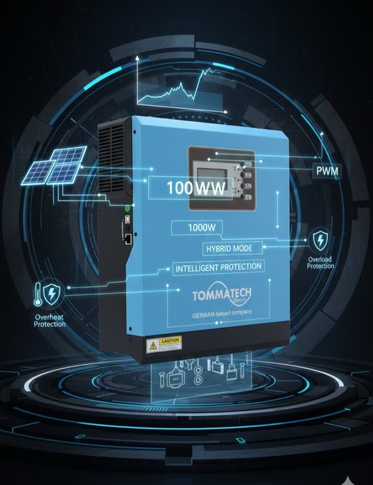 Гибридный инвертор TommaTech TT-NEW1K-12 (1000W, 12V, PWM) — Надёжное