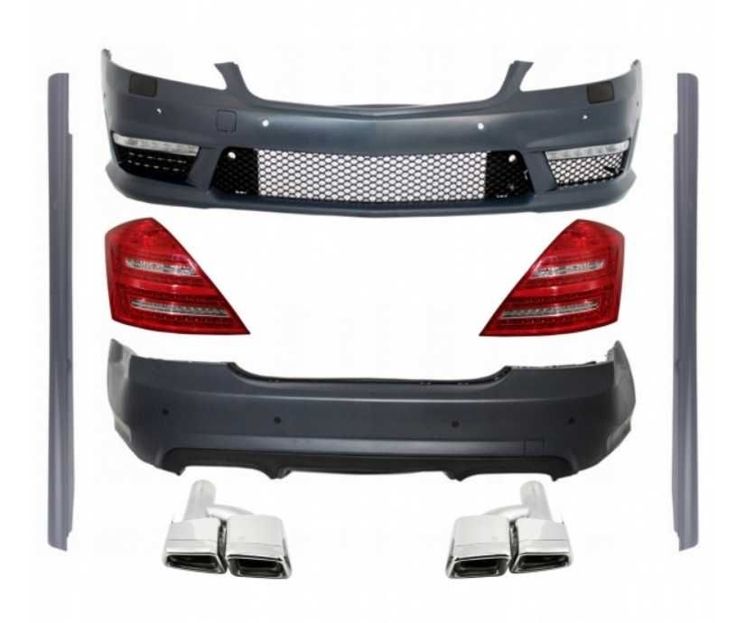 Zderzak przód i tył, lampy, progi, k. wydechu MERCEDES S W221 AMG Long