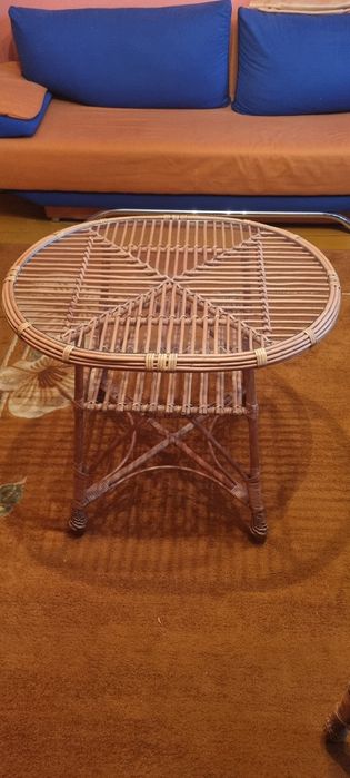 Zestaw mebli wiklinowych – stolik +2 fotele