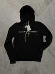 Czarna ocieplana bluza z kapturem Tommy Hilfiger EST r. S logo haft