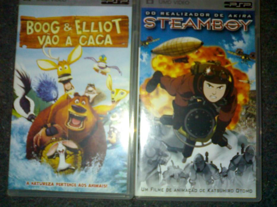 consola psp mais pack filmes psp boog e elliot, e steamboy