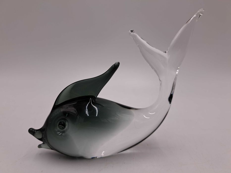 Figurka ryba szkło Murano smoky glass V.Nason&Co przycisk do papieru