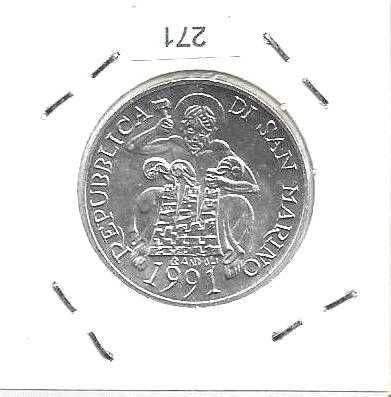 San Marino - - 500 Lire - 1991 - -  Barcelona 1992 - -- Moeda de Prata