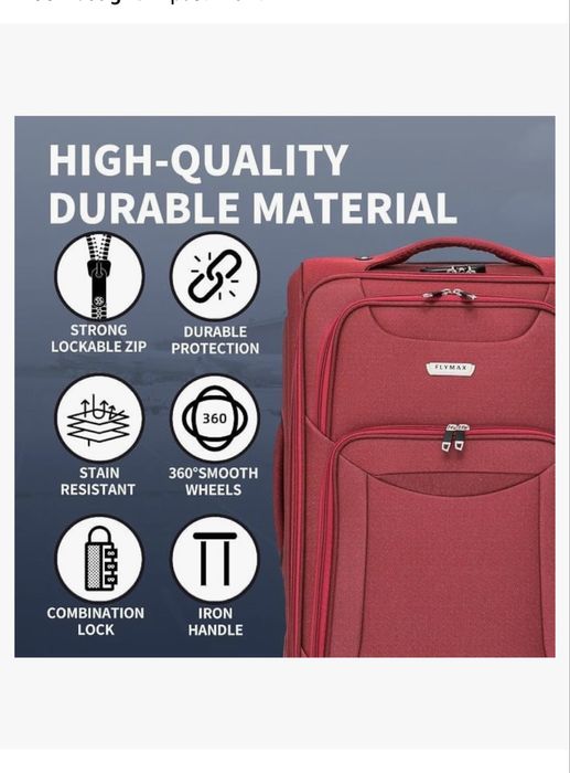 4 unidades -Mala de Porão - Trolley de viagem grande leve e resistente