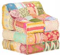 PODUSZKA PATCHWORK Puf Modułowy PUFA SOFA FOTEL Tkanina Ławka Szezlong