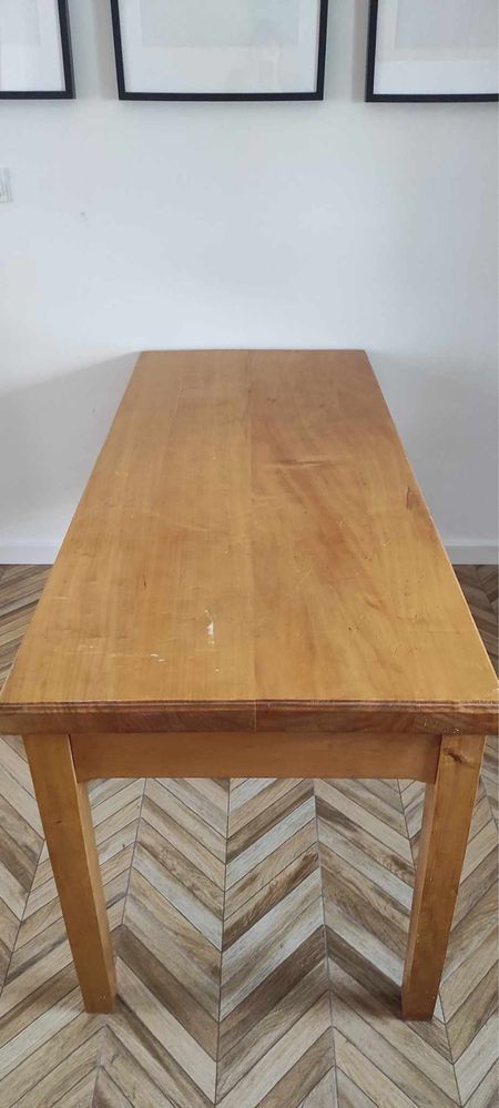 Stół z topoli 160 recznie zdobiony