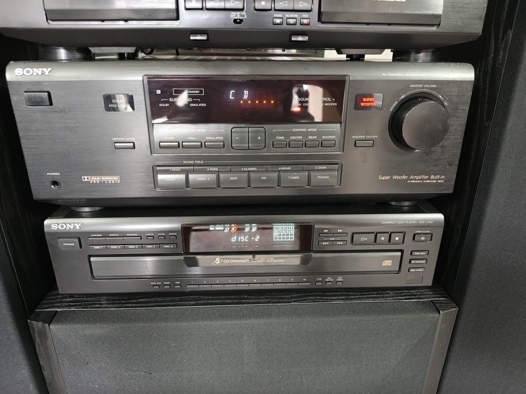 Duża wieża Sony plus 2 duże głośniki plus subwoofer