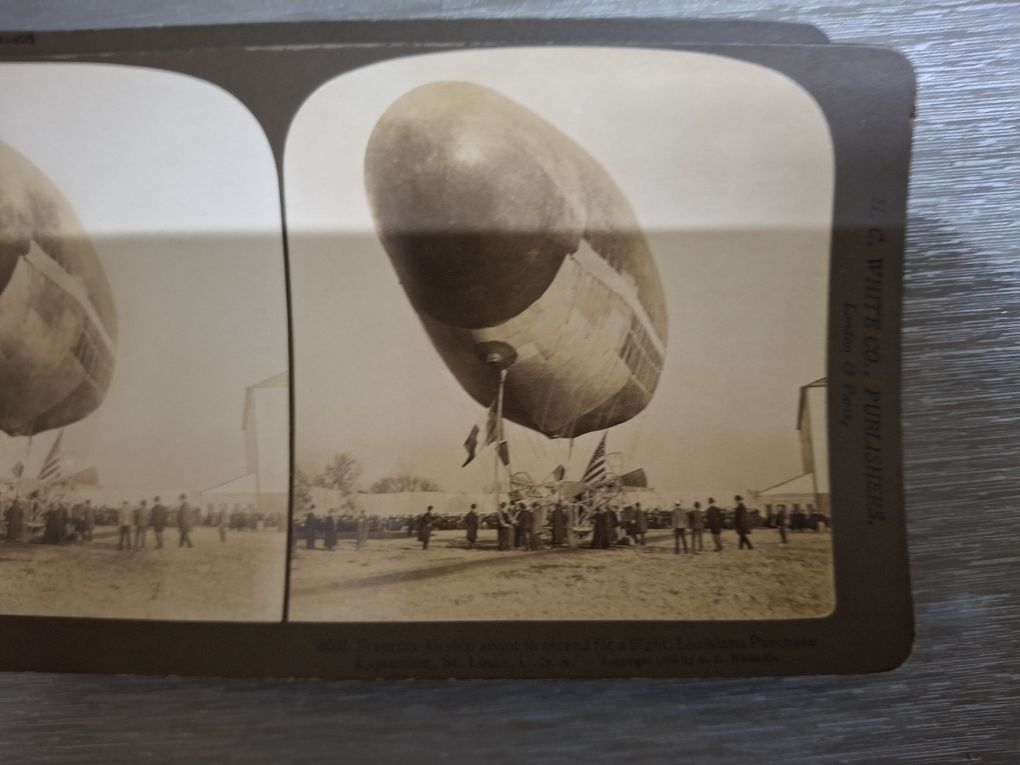 Rara foto estereoscopica zeppelin