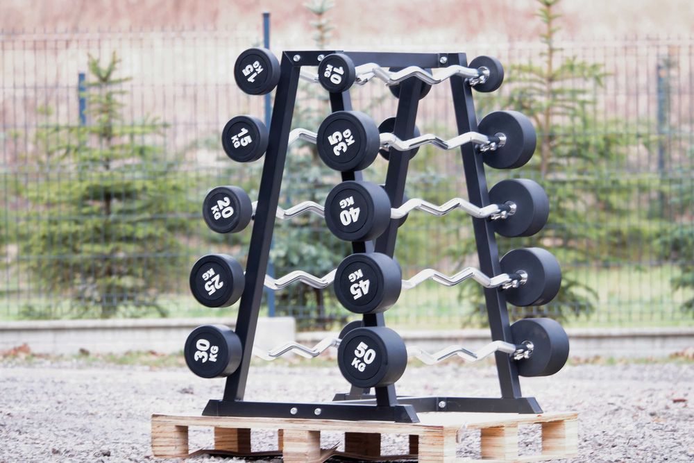 Zestaw sztang łamanych lub prostych w PU do 50 kg