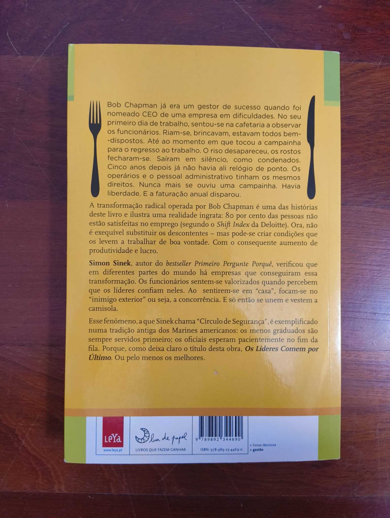 Livro "Os Líderes comem por último" - Simon Sinek | Excelente estado