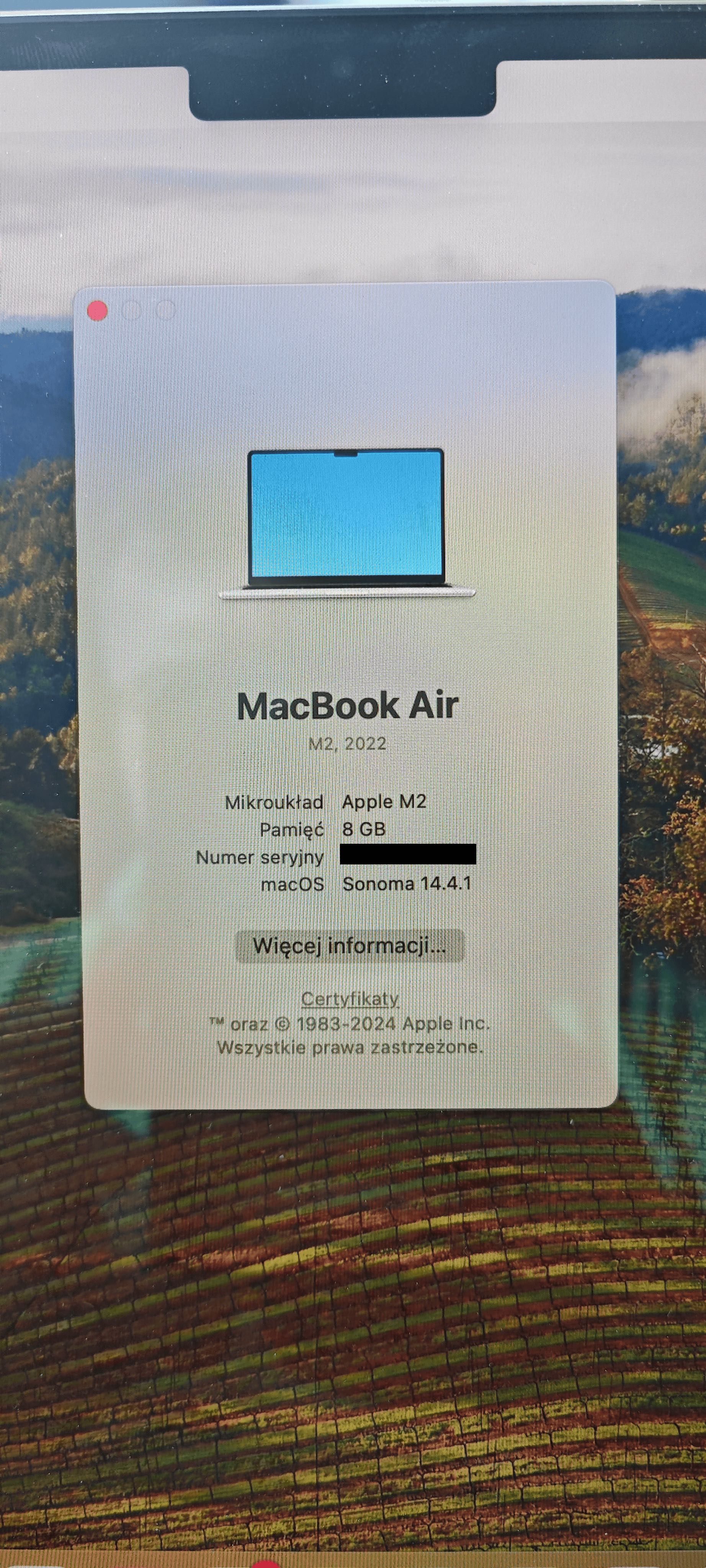MacBook Air M2 (2022) 8GB RAM 256SDD