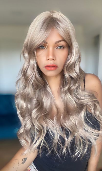 Peruca de Franja loira perolada