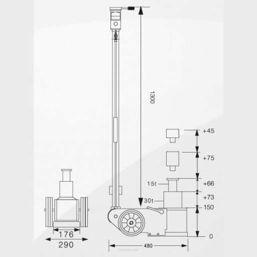 Podnośnik hydrauliczno-pneumatyczny SNIT S30-2EL