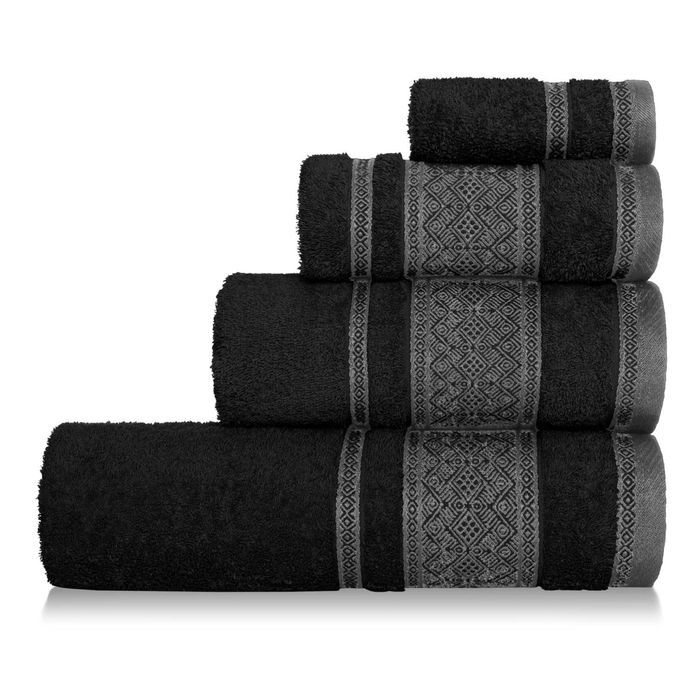 Czarny Ręcznik 30X30 Welur 100% Bawełna
