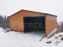 garaż drewnopodobny 6x5 6x6 garaż dwustanowiskowy akrylowy blaszak 3x5