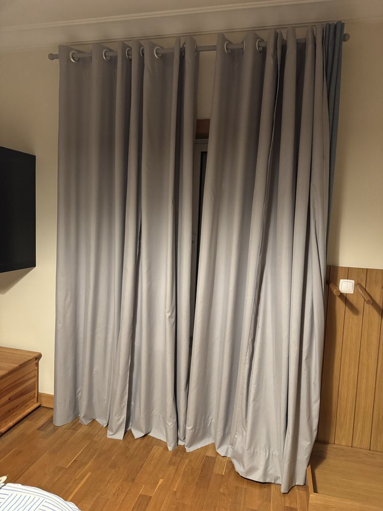 4 cortinados cinza