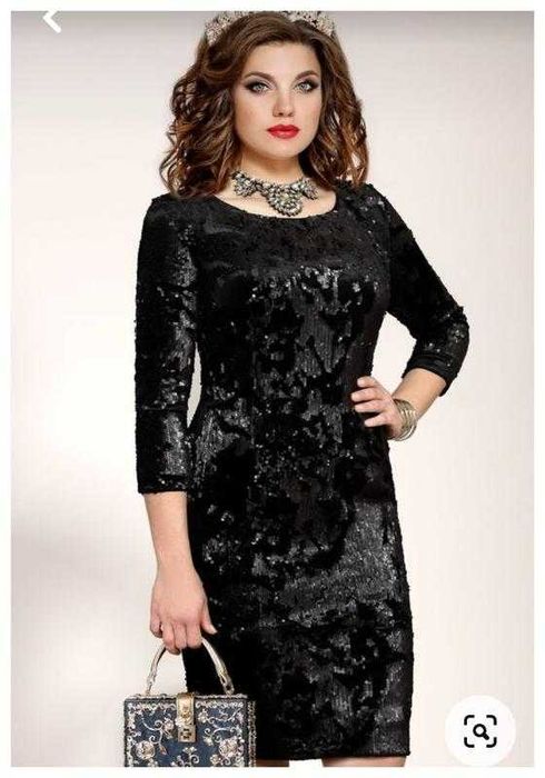 Бархатное вечернее платье в паетках George, р. XL