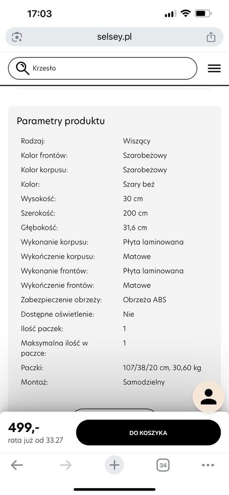 Szafka RTV firmy selsey