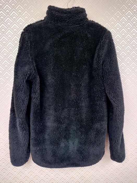 Polar bluza czarna futerko na stójce zamek misio teddy puszysty S