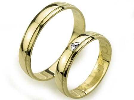 Obrączki ślubne z różowego złota półokrągłe z cyrkonią 4mm /GOLDRUN