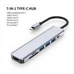 Концентратор Usb c Hub type c 7 в 1 HDMI PD SD TF macbook 4K 30hz 3.0
