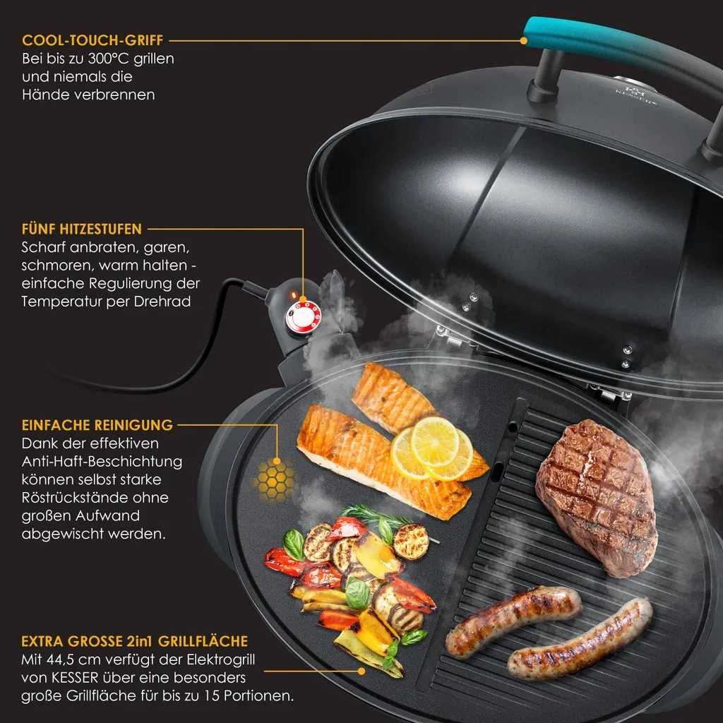 Grill elektryczny 2 w 1 kolumnowy grill stojący Kesser  2400W