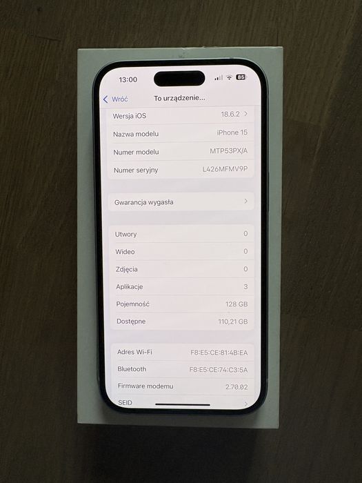  Iphone 15 zielony 128Gb komplet pudełko 86% Bateria Gliwice Bez Rat