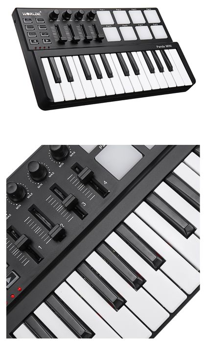 Worlde panda mini teclado portátil 25 teclas e controlador midi NOVO