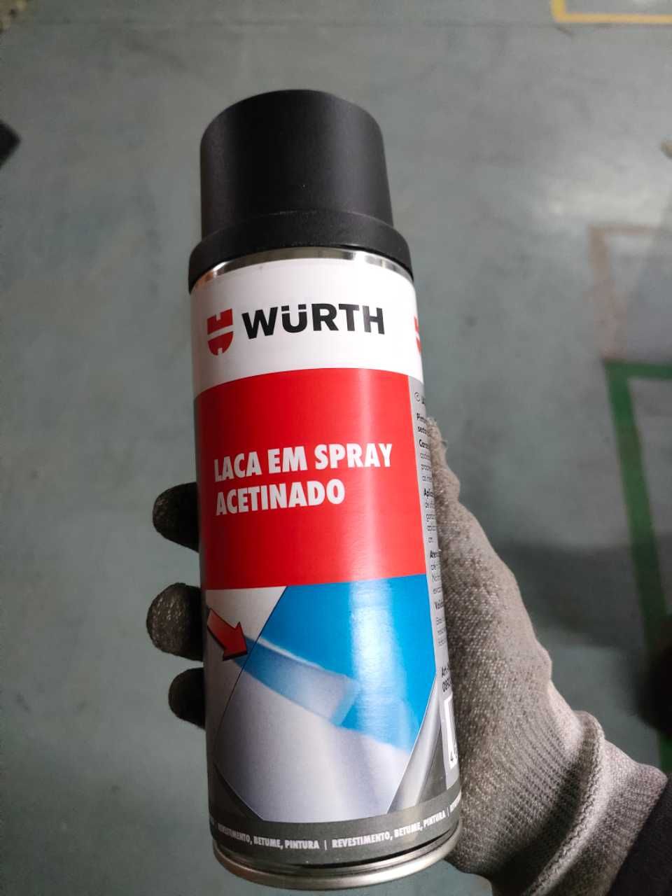 Laca em spray acetinado Wurth ral 9005