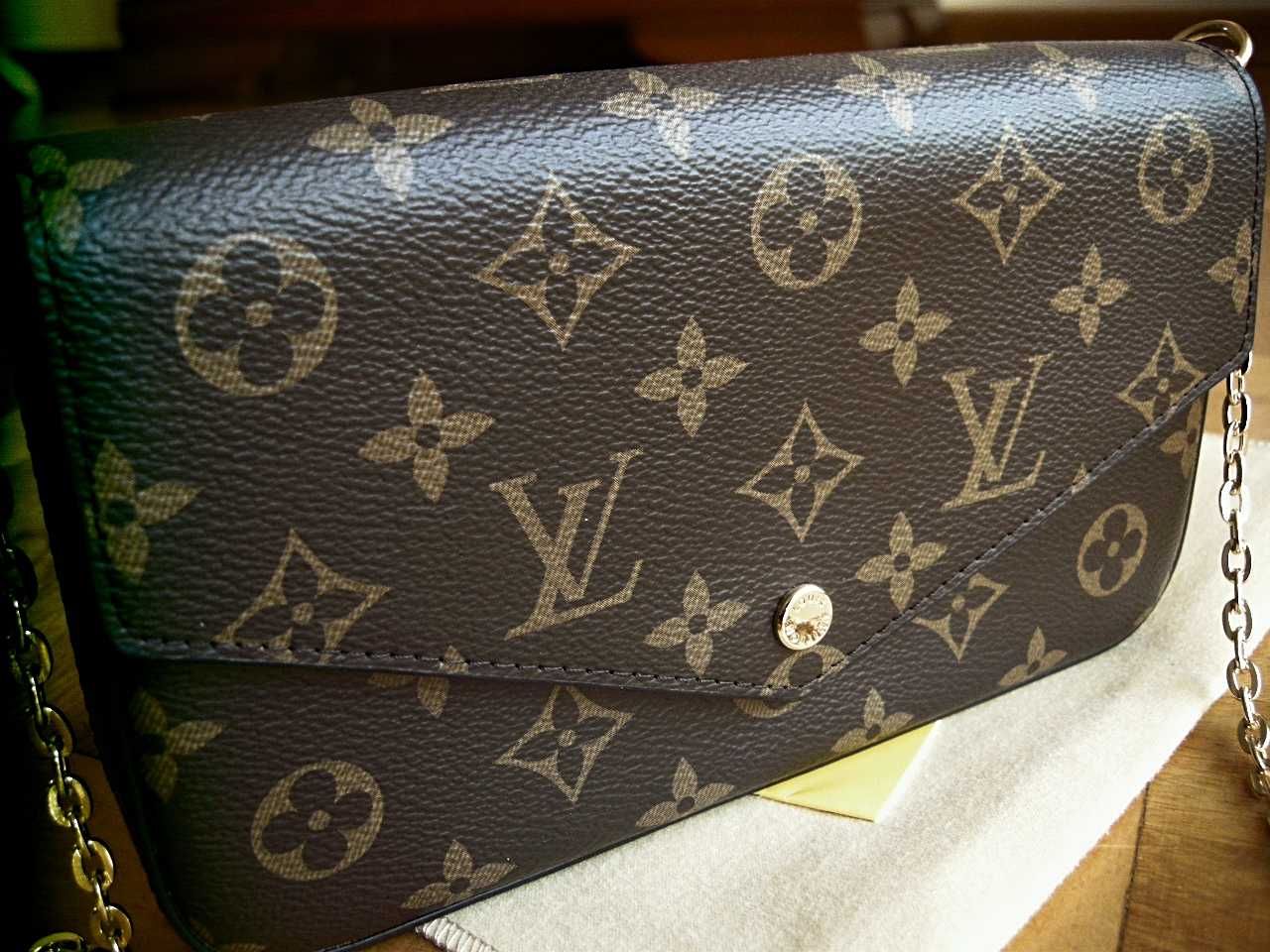 LV Louis Vuitton torebka  z łańcuszkiem skórzana