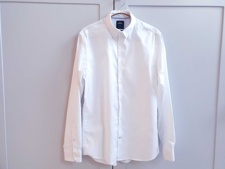 Biała koszula męska slim fit Burton kolnierzyk 37 38 rozmiar S XS